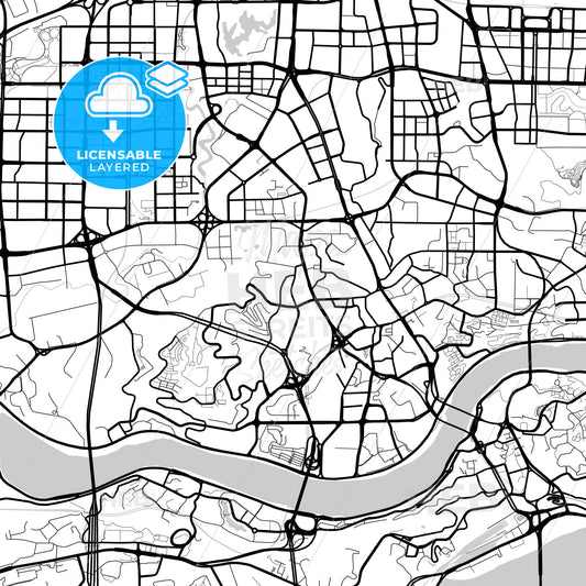 Layered PDF map of Chongqing, China
