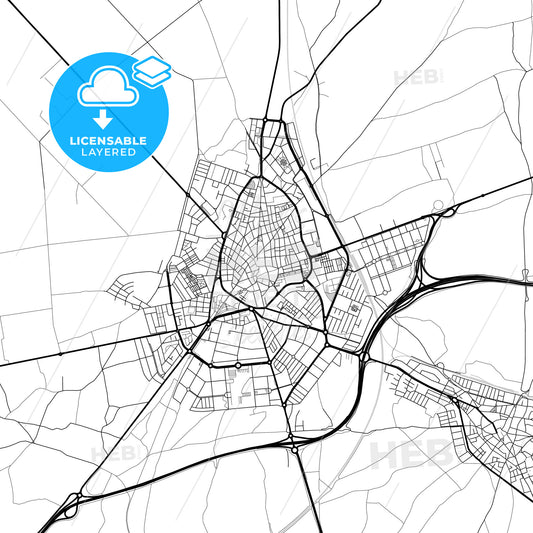 Layered PDF map of Ciudad Real, Spain