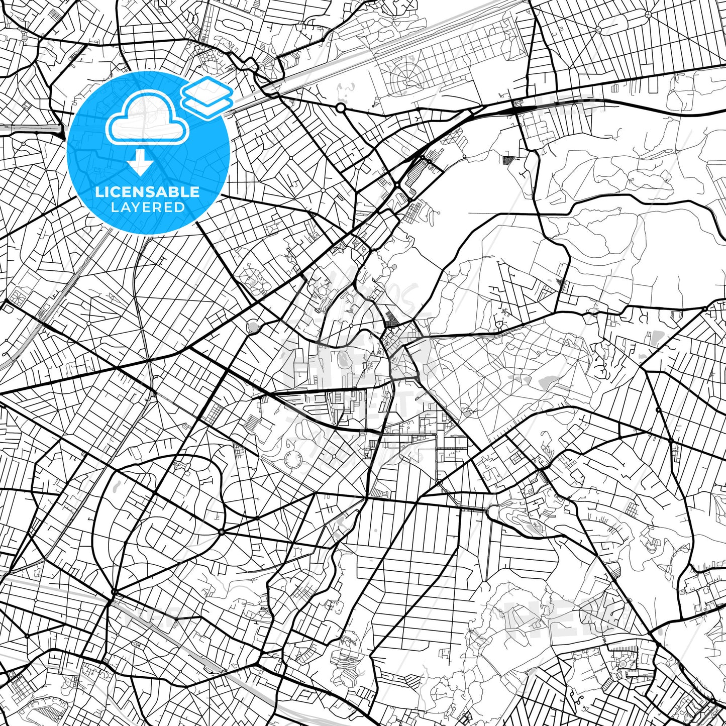 Layered PDF map of Clichy-sous-Bois, Seine-Saint-Denis, France
