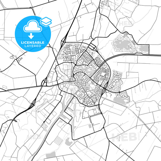 Layered PDF map of Coevorden, Drenthe, Netherlands