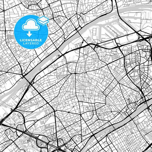 Layered PDF map of Colombes, Hauts-de-Seine, France