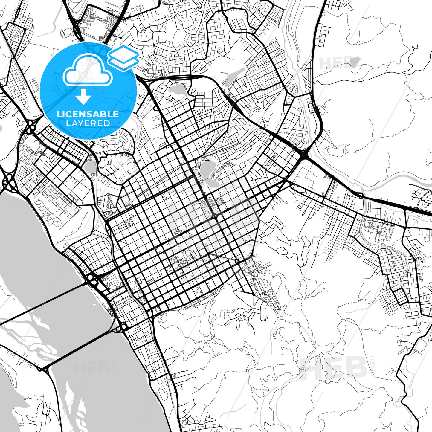 Layered PDF map of Concepcion, Chile