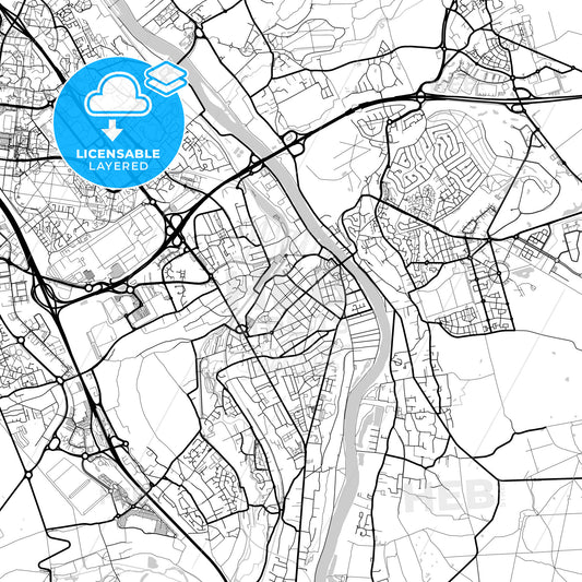 Layered PDF map of Corbeil-Essonnes, Essonne, France