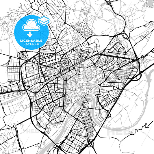 Layered PDF map of Córdoba, Spain