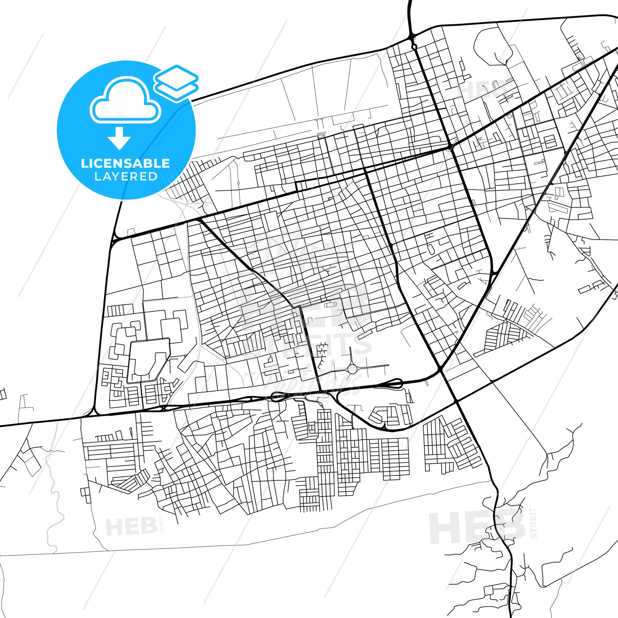 Layered PDF map of Coro, Venezuela - Vector Download – HEBSTREITS