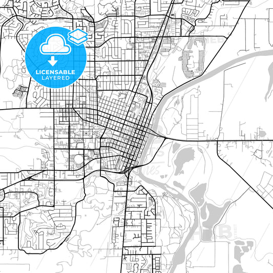 Layered PDF map of Corvallis, Oregon, United States