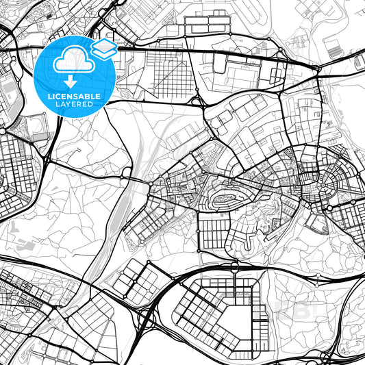 Layered PDF map of Coslada, Madrid, Spain