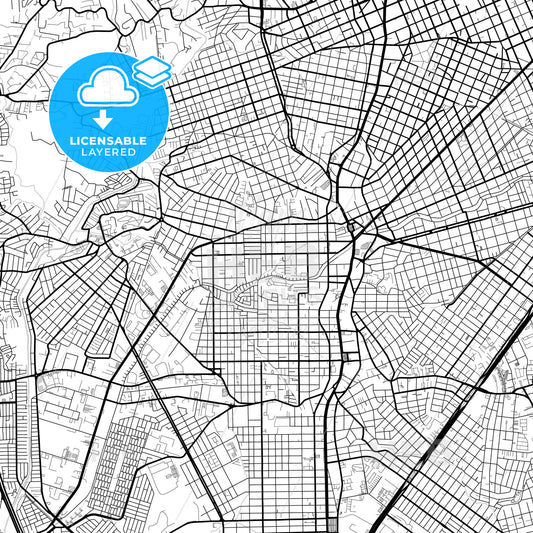 Layered PDF map of Curitiba, Brazil