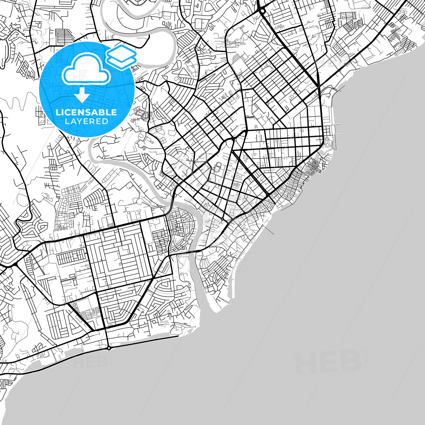 Layered PDF map of Davao City, Davao del Sur, Philippines