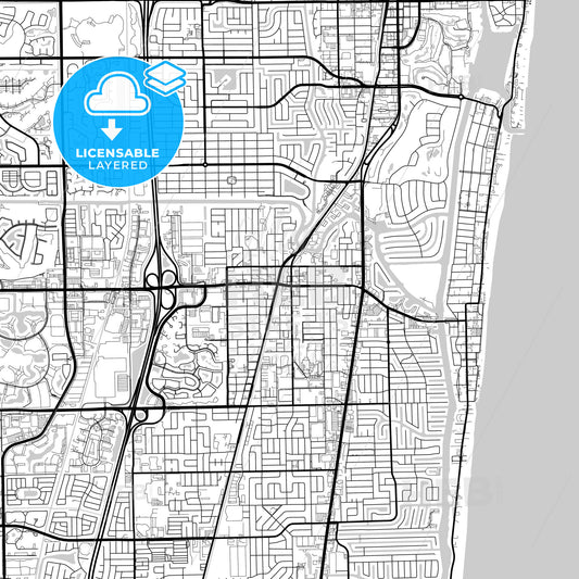 Layered PDF map of Deerfield Beach, Florida, United States
