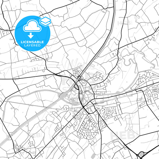 Layered PDF map of Deinze, East Flanders, Belgium