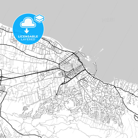 Layered PDF map of Denia, Alicante, Spain