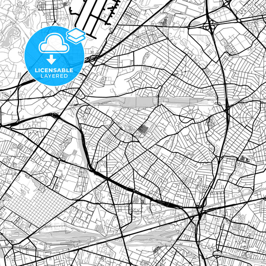 Layered PDF map of Drancy, Seine-Saint-Denis, France