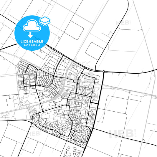 Layered PDF map of Dronten, Flevoland, Netherlands