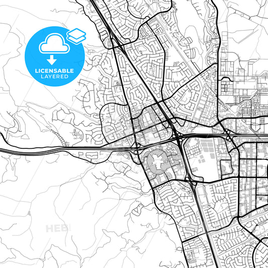Layered PDF map of Dublin, California, United States
