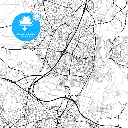 Layered PDF map of Eastleigh, South East England, England