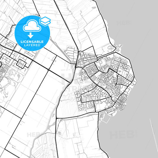 Layered PDF map of Edam-Volendam, North Holland, Netherlands