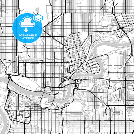 Layered PDF map of Edmonton, Alberta, Canada