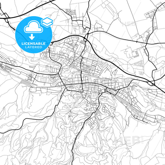 Layered PDF map of Eisenach, Thuringia, Germany