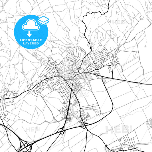 Layered PDF map of Eisenstadt, Burgenland, Austria