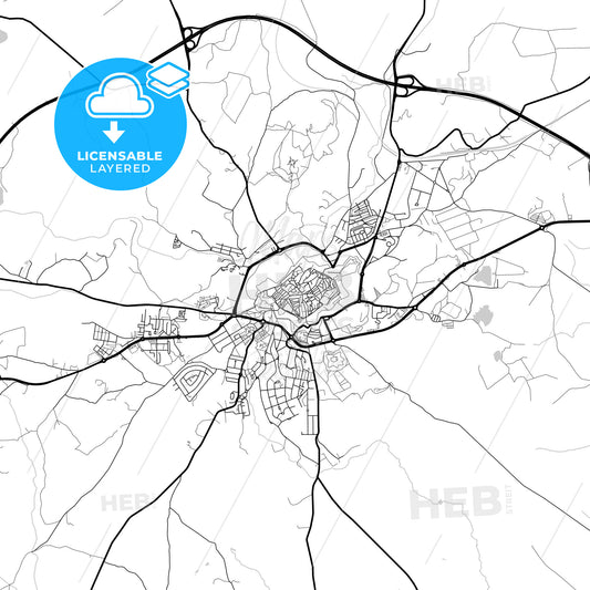 Layered PDF map of Elvas, Portalegre, Portugal