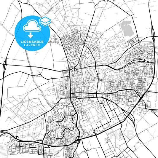Layered PDF map of Emmen, Drenthe, Netherlands