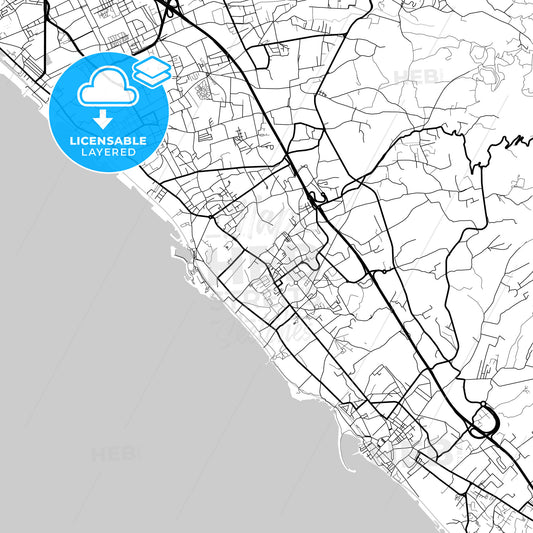 Layered PDF map of Ercolano, Campania, Italy