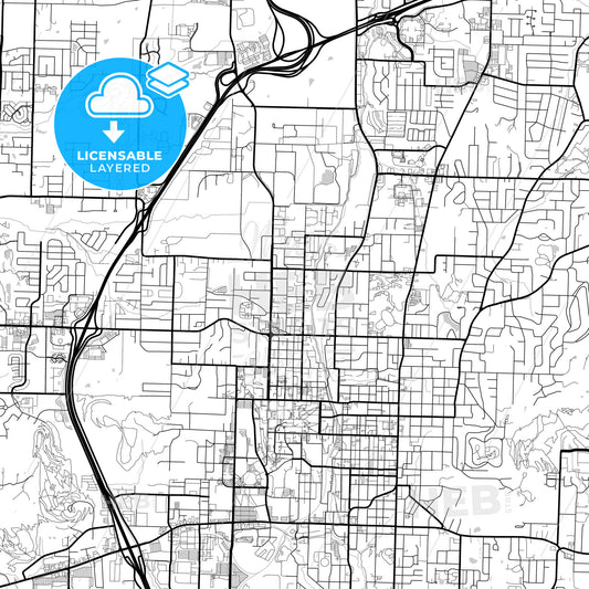 Layered PDF map of Fayetteville, Arkansas, United States
