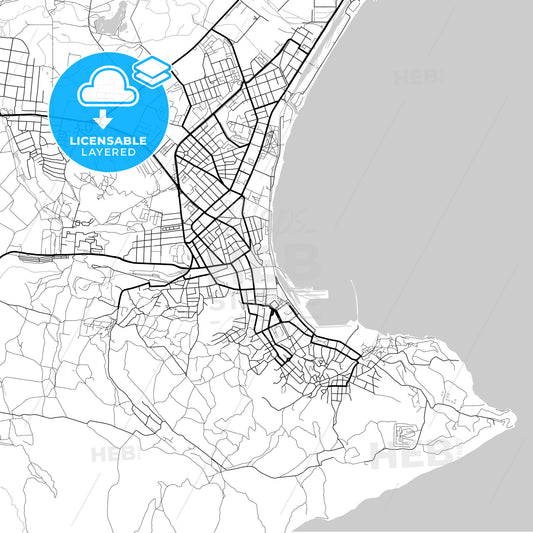 Layered PDF map of Feodosiya, Crimea, Ukraine