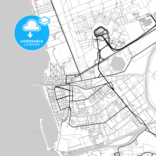 Layered PDF map of Fiumicino, Lazio, Italy