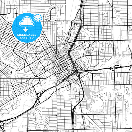 Layered PDF map of Flint, Michigan, United States