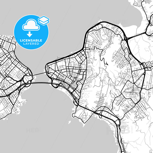 Layered PDF map of Florianopolis, Brazil