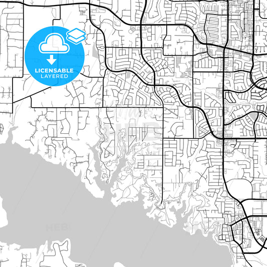 Layered PDF map of Flower Mound, Texas, United States