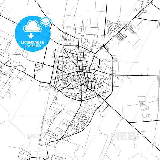 Layered PDF map of Focșani, Vrancea, Romania