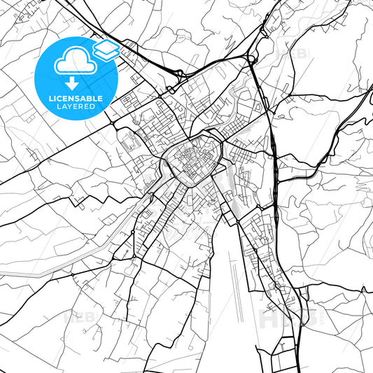 Layered PDF map of Foligno, Umbria, Italy