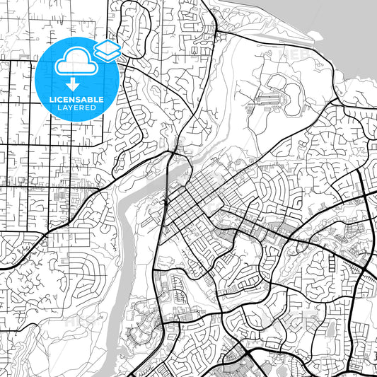 Layered PDF map of Folsom, California, United States