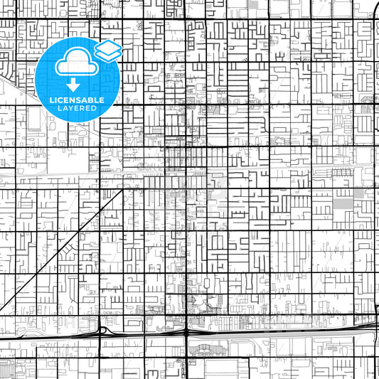 Layered PDF map of Fontana, California, United States