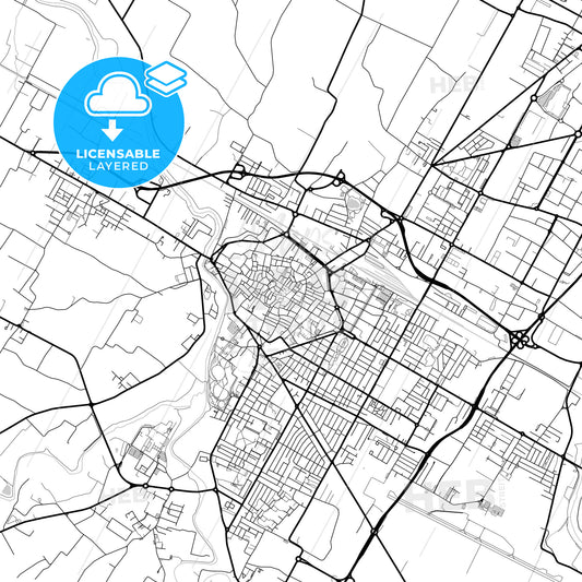 Layered PDF map of Forlì, Emilia-Romagna, Italy