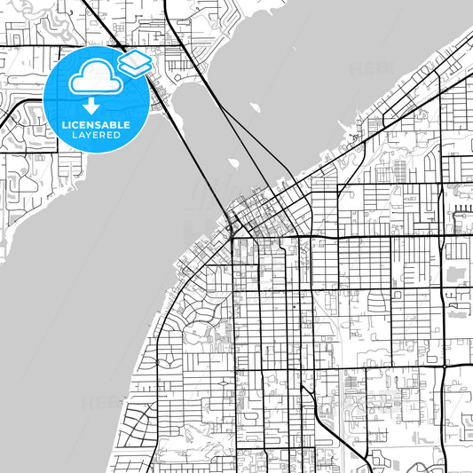 Layered PDF map of Fort Myers, Florida, United States