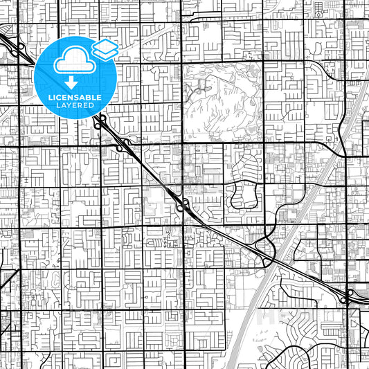 Layered PDF map of Fountain Valley, California, United States