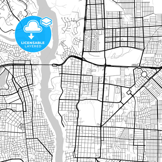 Layered PDF map of Foz do Iguacu, Brazil