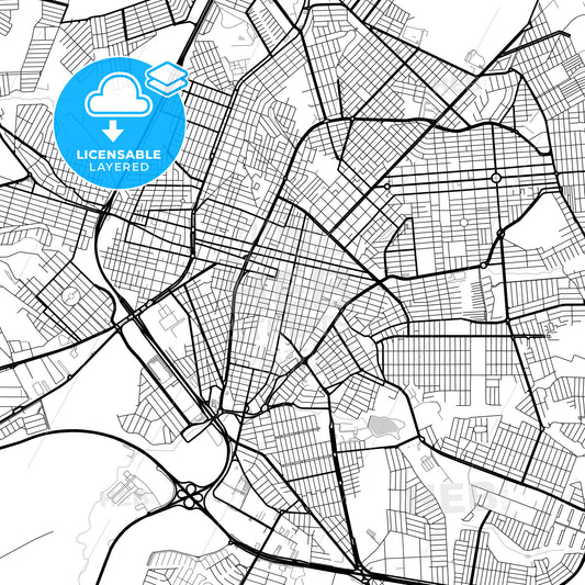 Layered PDF map of Franca, Brazil