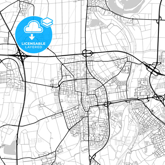 Layered PDF map of Frankenthal (Pfalz), Rheinland-Pfalz, Germany