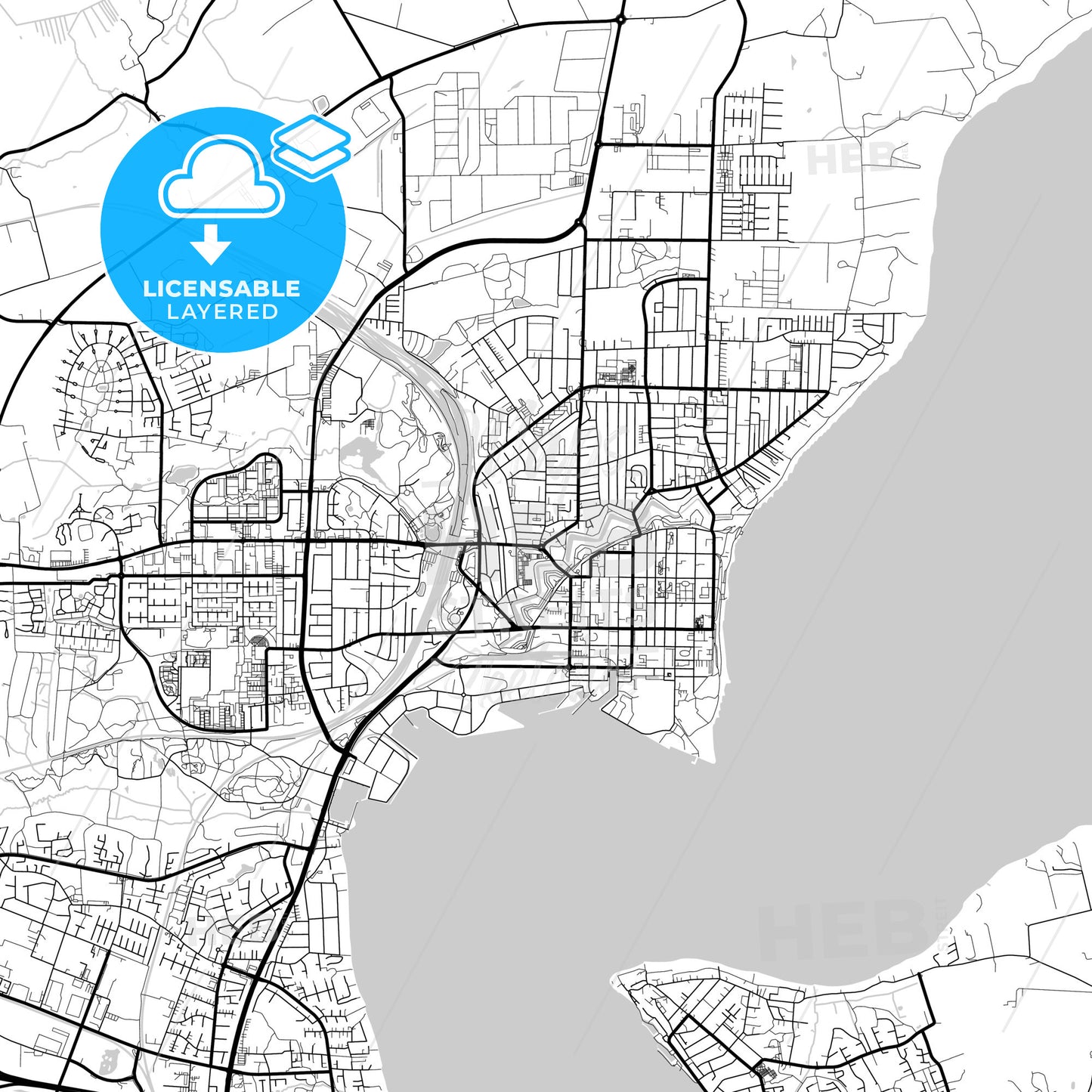 Layered PDF map of Fredericia Municipality, Denmark