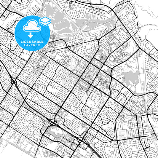 Layered PDF map of Fremont, California, United States