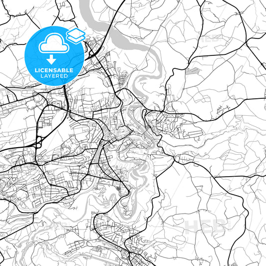 Layered PDF map of Fribourg, Switzerland