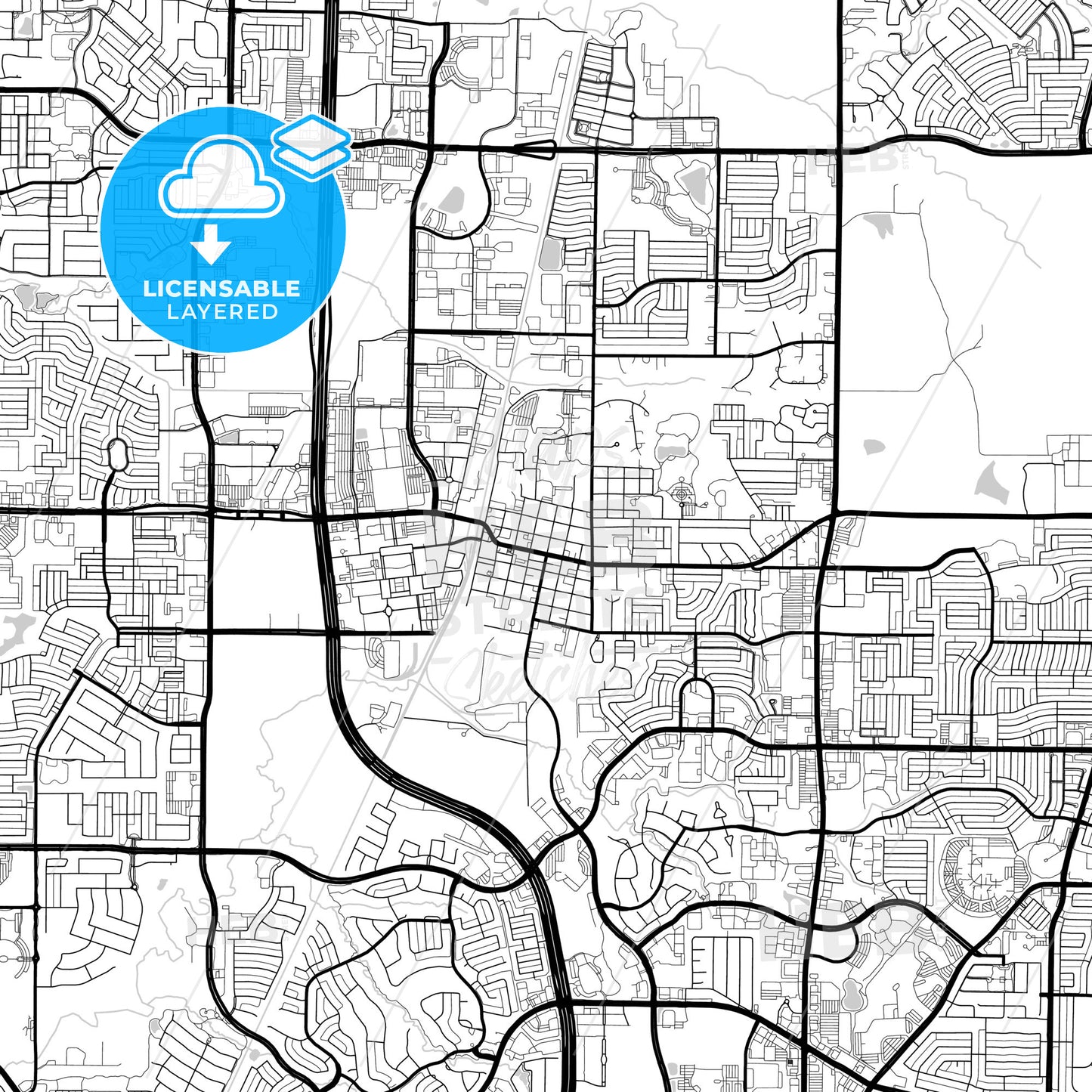 Layered PDF map of Frisco, Texas, United States