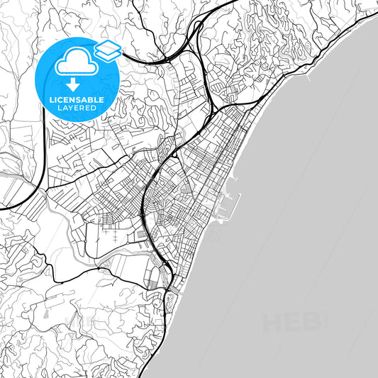 Layered PDF map of Fuengirola, Málaga, Spain