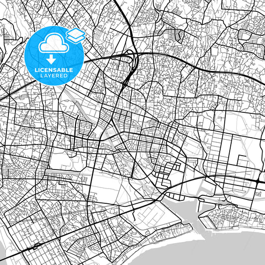 Layered PDF map of Fuji, Shizuoka, Japan