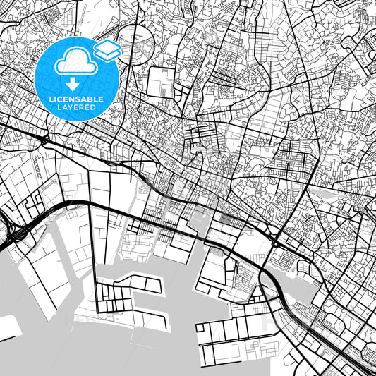 Layered PDF map of Funabashi, Chiba, Japan